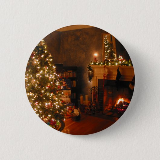Traditionele kerst ronde button 5,7 cm (Voorkant)