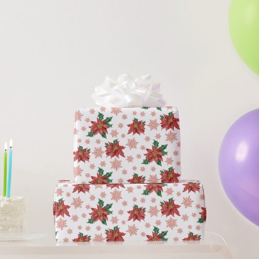 Traditionele Kerst Rood en Groen Botanisch Cadeaupapier (Feestgeschenken)