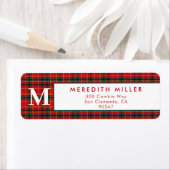 Traditionele Kerst Rood en Groen Plaid Etiket (Insitu)