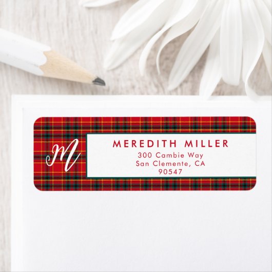 Traditionele Kerst Rood en Groen Plaid Etiket (Insitu)