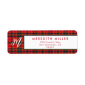 Traditionele Kerst Rood en Groen Plaid Etiket (Voorkant)