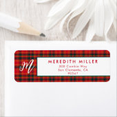 Traditionele Kerst Rood en Groen Plaid Etiket (Insitu)