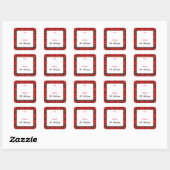 Traditionele Kerst Rood en Groen Plaid Vierkante Sticker (Vel)
