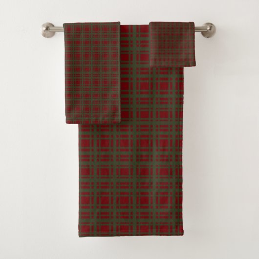 Traditionele kerst rood groen Checker Plaid Bad Handdoek (Insitu)