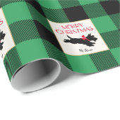 Traditionele Kerst Scottie Hond Custom Groen Cadeaupapier (Rol Hoek)