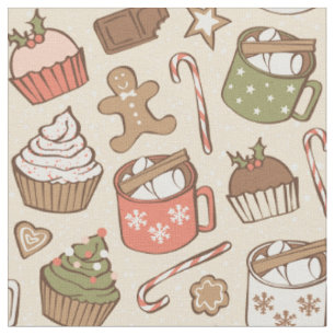 Traditionele Kerst Vintage Heet Cacaatje Cupcake Stof