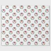 Traditionele kerstbeker met roodbaars cadeau cadeaupapier (Vlak)