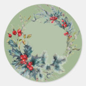 Traditionele kerstbeker ronde sticker (Voorkant)