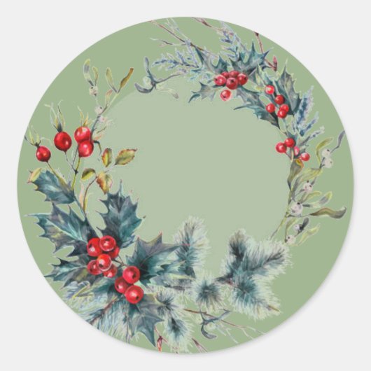 Traditionele kerstbeker ronde sticker (Voorkant)