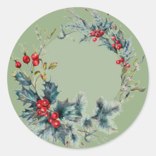 Traditionele kerstbeker ronde sticker