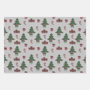 Traditionele kerstboom, Candy Cane Design Cft Inpakpapier Vel