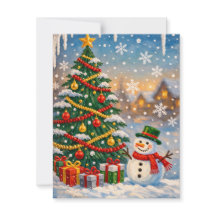 Traditionele Kerstboom en Sneeuwman Vakantie Auto
