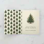 Traditionele kerstboom familie vakantie groet kaart (Binnen)