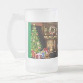 Traditionele kerstboom, geschenken & open haard matglas bierpul (Links)