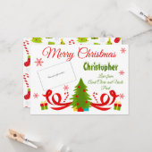 Traditionele Kerstboom Giftcardhouder Kaart (Voorkant / Achterkant in situ)