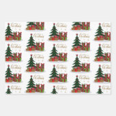 Traditionele Kerstboom Inpakpapier Vel (Voorkant)