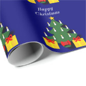 Traditionele kerstboom met kaarsen cadeaupapier (Rol Hoek)