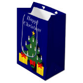 Traditionele kerstboom met kaarsen medium cadeauzakje (Voorkant Gekanteld)