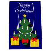 Traditionele kerstboom met kaarsen medium cadeauzakje (Achterkant)