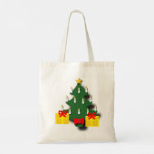 Traditionele kerstboom met kaarsen tote bag (Achterkant)