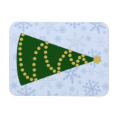 Traditionele kerstboom op sneeuwvlok Blizzard Magneet (Horizontaal)