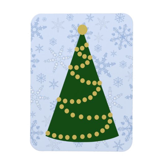 Traditionele kerstboom op sneeuwvlok Blizzard Magneet (Verticaal)