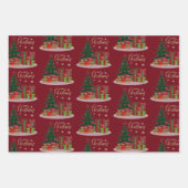 Traditionele kerstboom voor fijne kerst inpakpapier vel (Voorkant 2)