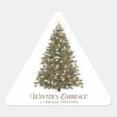 Traditionele Kerstboom Winter's Omarming Sticker (Voorkant)