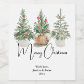 Traditionele kerstboombegroeten Wijnlabel Wijn Etiket (Enkel label)