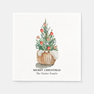Traditionele kerstboomluiers met monogrammen servet