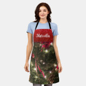 Traditionele kerstboompatroonfeestdag schort (Gedragen)