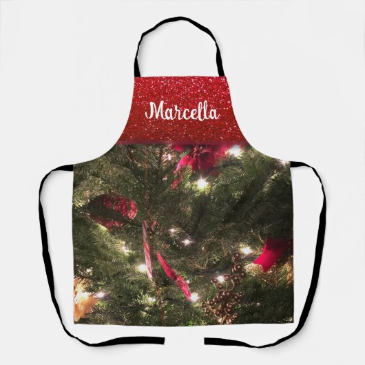 Traditionele kerstboompatroonfeestdag schort (Voorkant)