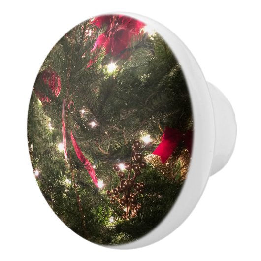 Traditionele kerstboomvakantie met rood en groen keramische knop (Rechts)