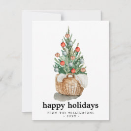 Traditionele kerstboomvakantiekaart feestdagenkaart