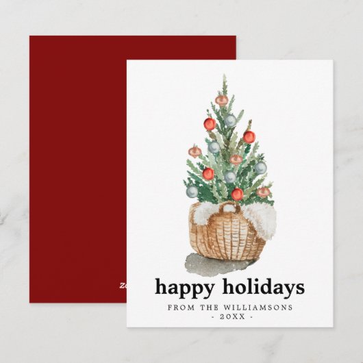 Traditionele kerstboomvakantiekaart feestdagenkaart (Voorkant / Achterkant)