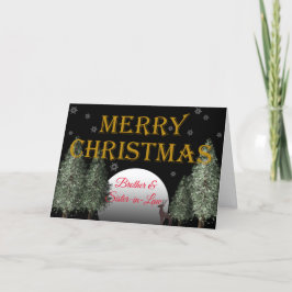 Traditionele kerstbroeder vrouw Moonlit Deer Feestdagen Kaart