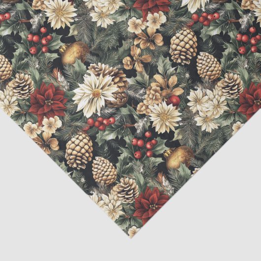 Traditionele kerstdennenbloemenvakantie tissuepapier (Detail)