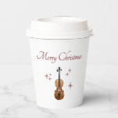Traditionele Kerstfeest Muzikale Viool Papieren Bekers (Achterkant)
