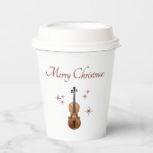 Traditionele Kerstfeest Muzikale Viool Papieren Bekers (Voorkant)