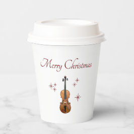 Traditionele Kerstfeest Muzikale Viool Papieren Bekers