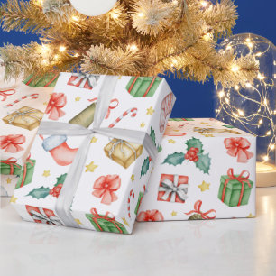 Traditionele kerstfeestdag cadeaupapier