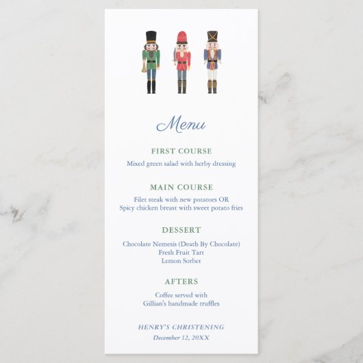 Traditionele kerstfeestdag voor de kraker van de v menu (Voorkant)