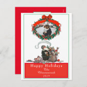 Traditionele kerstfeestdag voor  kerstfeestdagen feestdagenkaart (Voorkant / Achterkant)