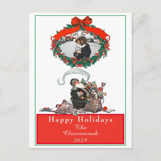 Traditionele kerstfeestdag voor  kerstfeestdagen feestdagenkaart (Voorkant)