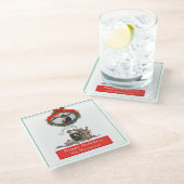 Traditionele kerstfeestdag voor  kerstfeestdagen glazen onderzetter (Schuin)