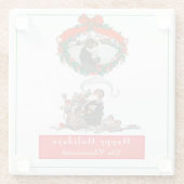 Traditionele kerstfeestdag voor  kerstfeestdagen glazen onderzetter (Achterkant)