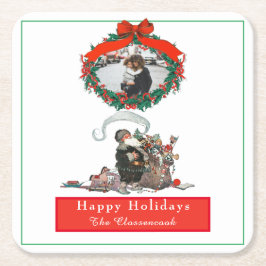 Traditionele kerstfeestdag voor  kerstfeestdagen kartonnen onderzetters