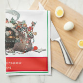 Traditionele kerstfeestdag voor  kerstfeestdagen theedoek (Quarter Fold)