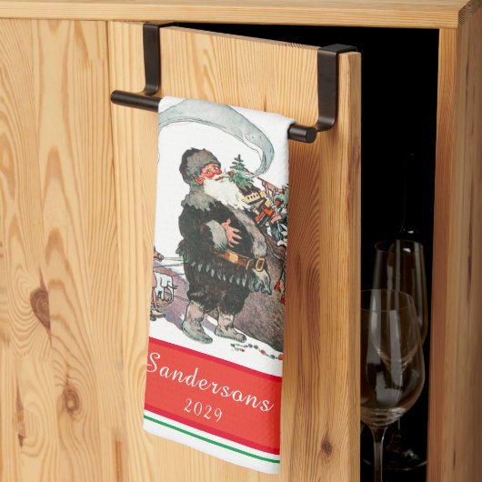 Traditionele kerstfeestdag voor  kerstfeestdagen theedoek (Derde Gevouwen)