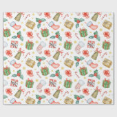 Traditionele kerstfeestdag voor Waterverf Cadeaupapier (Vlak)